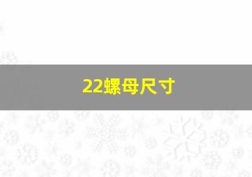 22螺母尺寸