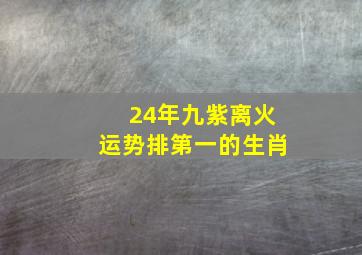 24年九紫离火运势排第一的生肖