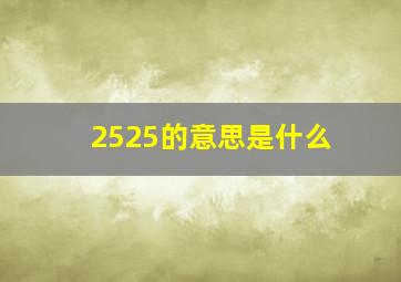 2525的意思是什么