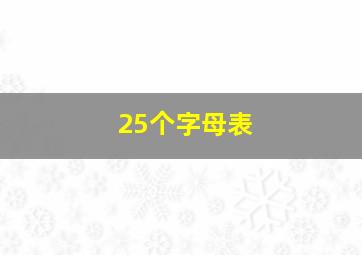 25个字母表