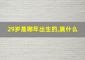 29岁是哪年出生的,属什么