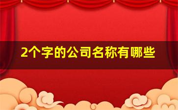 2个字的公司名称有哪些