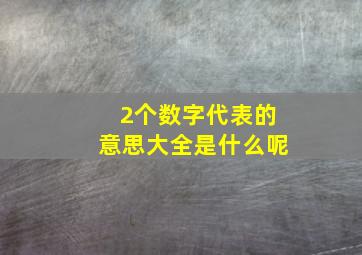 2个数字代表的意思大全是什么呢