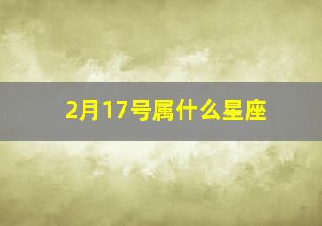 2月17号属什么星座