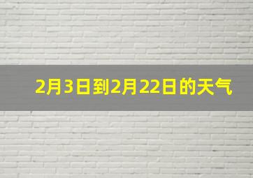 2月3日到2月22日的天气