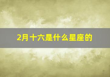 2月十六是什么星座的