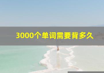 3000个单词需要背多久