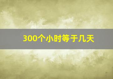 300个小时等于几天