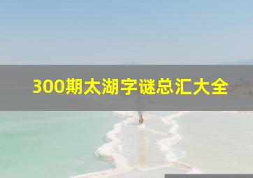 300期太湖字谜总汇大全