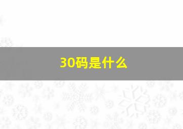 30码是什么