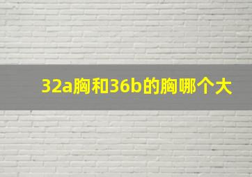 32a胸和36b的胸哪个大