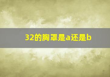 32的胸罩是a还是b