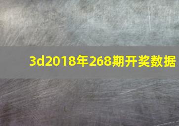 3d2018年268期开奖数据