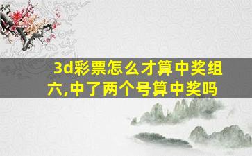 3d彩票怎么才算中奖组六,中了两个号算中奖吗