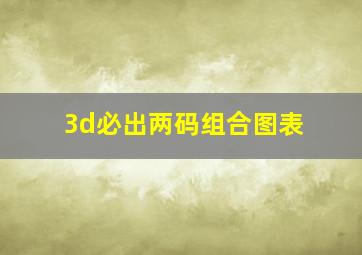 3d必出两码组合图表