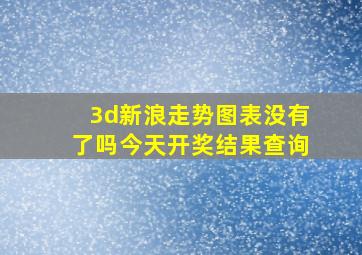 3d新浪走势图表没有了吗今天开奖结果查询