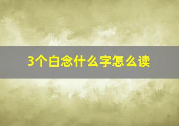 3个白念什么字怎么读