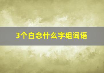 3个白念什么字组词语