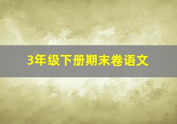 3年级下册期末卷语文