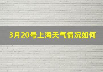 3月20号上海天气情况如何