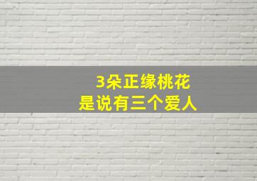 3朵正缘桃花是说有三个爱人