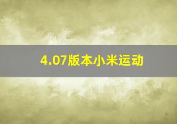 4.07版本小米运动