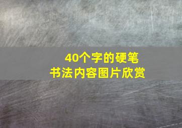 40个字的硬笔书法内容图片欣赏