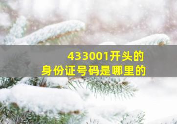 433001开头的身份证号码是哪里的