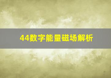 44数字能量磁场解析