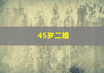 45岁二婚