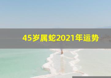 45岁属蛇2021年运势