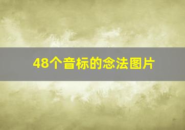 48个音标的念法图片