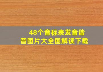 48个音标表发音谐音图片大全图解读下载