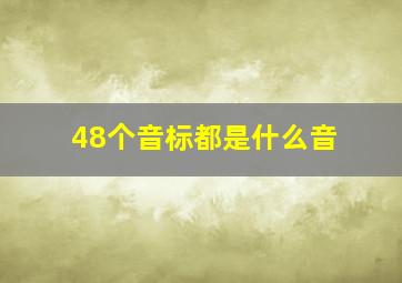 48个音标都是什么音