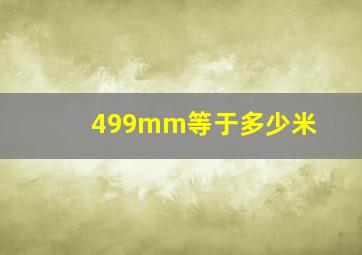 499mm等于多少米