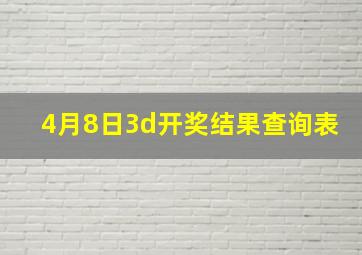 4月8日3d开奖结果查询表