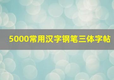 5000常用汉字钢笔三体字帖