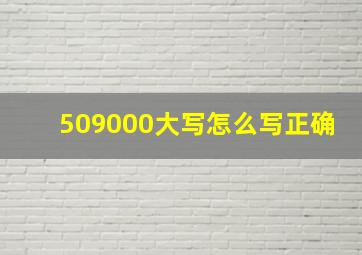 509000大写怎么写正确