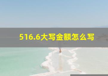 516.6大写金额怎么写