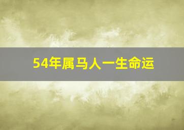 54年属马人一生命运