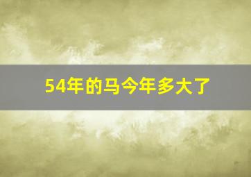 54年的马今年多大了