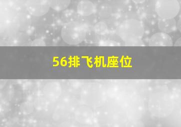 56排飞机座位