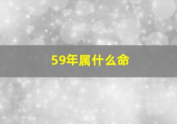 59年属什么命