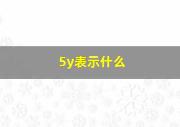 5y表示什么