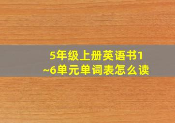 5年级上册英语书1~6单元单词表怎么读