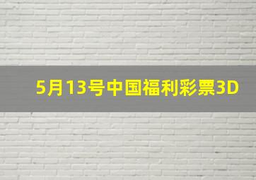 5月13号中国福利彩票3D