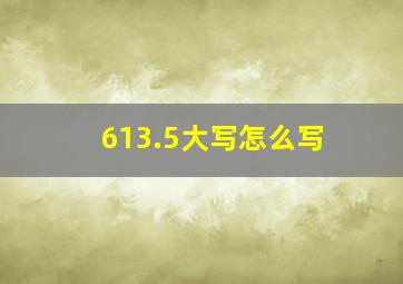 613.5大写怎么写