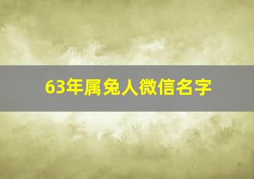 63年属兔人微信名字