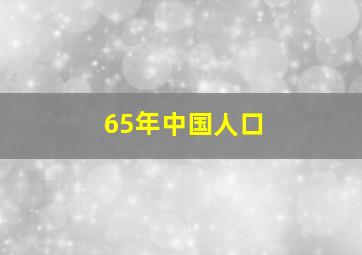 65年中国人口