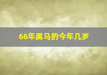 66年属马的今年几岁